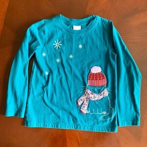 Hanna Andersson Long Sleeve Winter Theme Tee Sz120cm/6-7